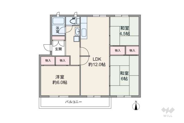 西一社団地11号棟:間取り図面