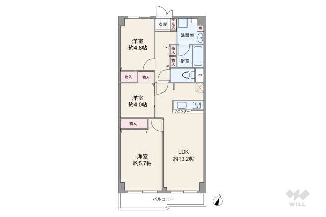 野中北スカイハイツ:間取り図面