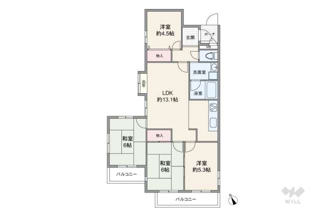 セントラル武庫之荘:間取り図面