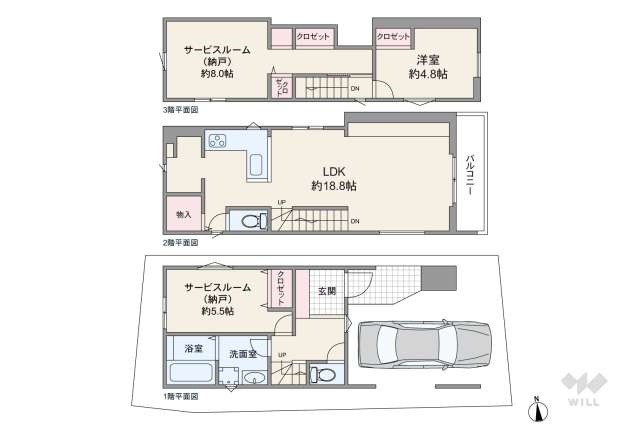 大田区東蒲田1丁目 一戸建て:間取り図面