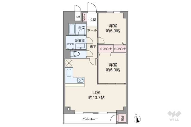 弦巻ハイツ:間取り図面