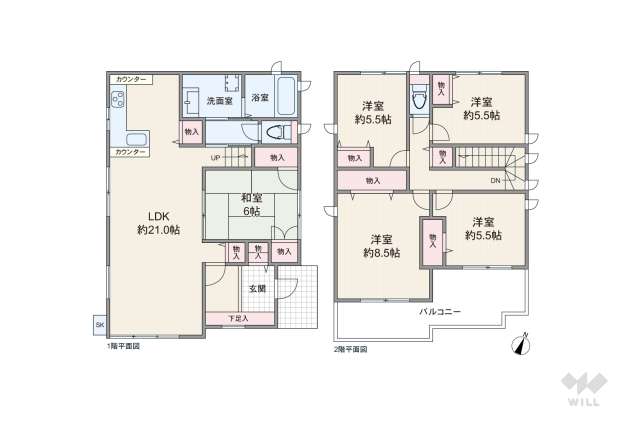 豊中市緑丘4丁目 一戸建て:間取り図面