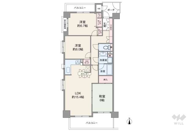 野村ステイツ黒川エアリフォルテ:間取り図面