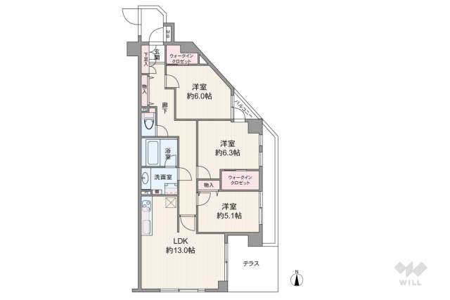 コスモ千鳥町エクセラ:間取り図面