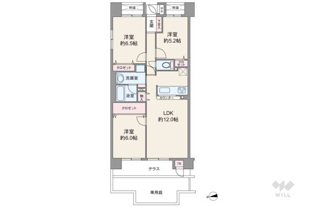 コスモ芦屋川シーサイドテラス:間取り図面