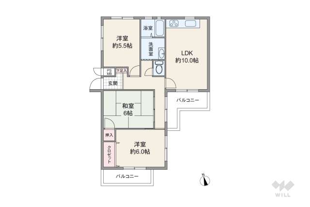 ドエル南塚口B棟:間取り図面
