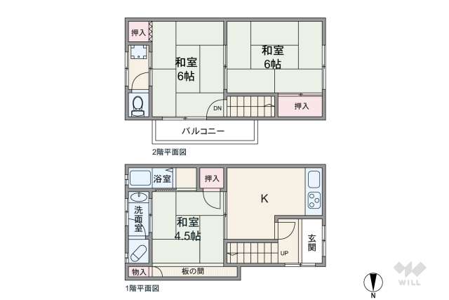 尼崎市長洲東通2丁目 テラスハウス:間取り図面