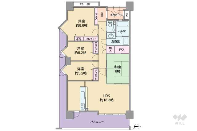 西宮マリナパークシティ海のまち7番館:間取り図面