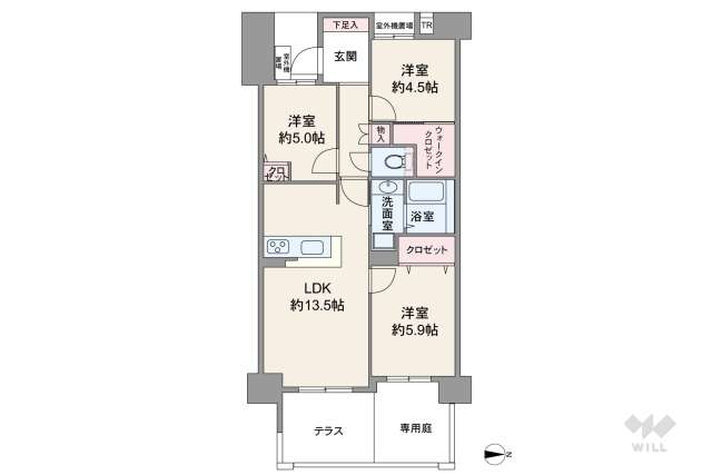エンゼルクレッセ西難波:間取り図面