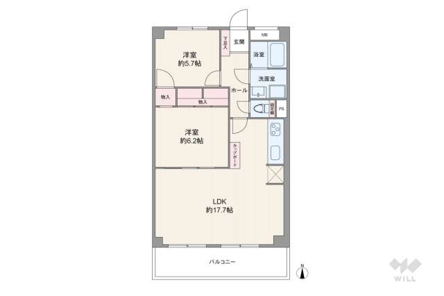三旺マンション上脇B棟:間取り図面