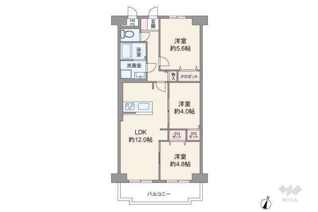 ユアサハイム新高:間取り図面