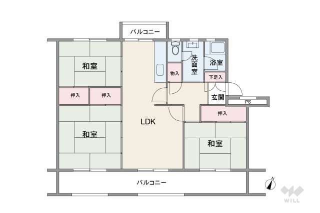 藤の木団地4号棟:間取り図面
