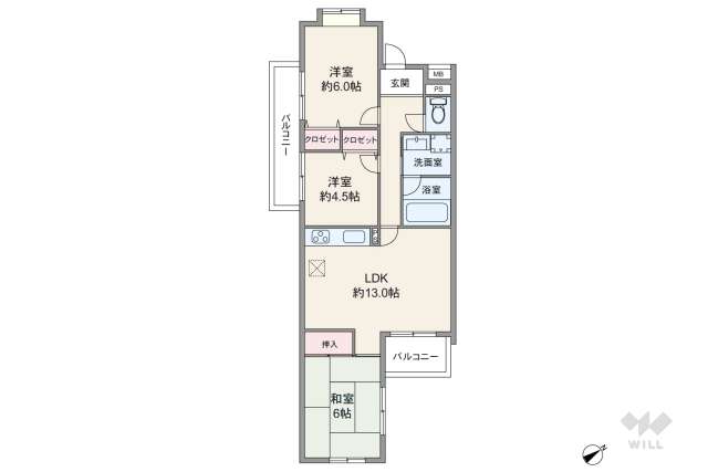 梶ヶ谷パークハイツ:間取り図面