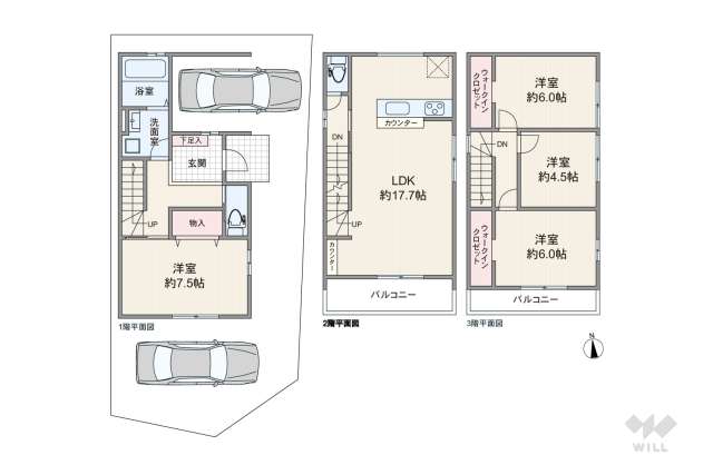 名古屋市中川区尾頭橋2丁目 一戸建て:間取り図面