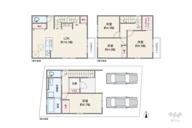 名古屋市中川区尾頭橋2丁目 一戸建て:間取り図面