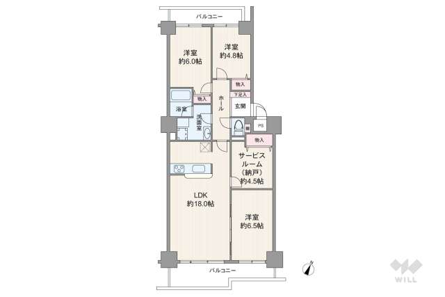 サンロイヤル箕面コスモ1号館:間取り図面
