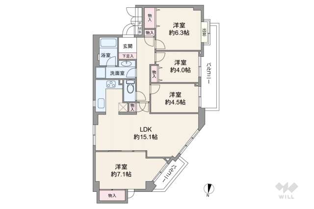 八幡山パークハウス:間取り図面