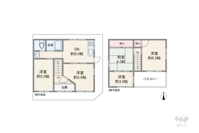 尼崎市常松1丁目 一戸建て:間取り図面