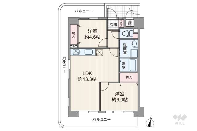 ビーバードルチェ阿波座:間取り図面