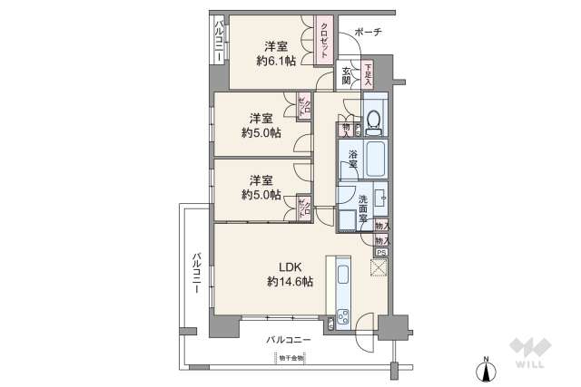 シティハウス世田谷桜丘:間取り図面