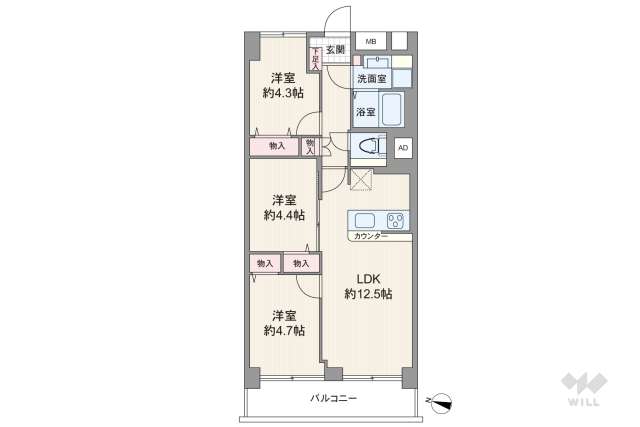 日商岩井竹の塚マンション:間取り図面