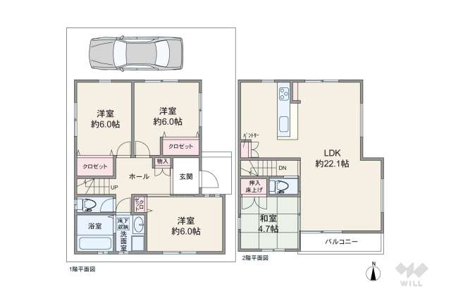 尼崎市瓦宮2丁目 一戸建て:間取り図面