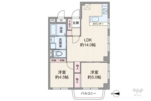 マンション仙台坂カトレア:間取り図面