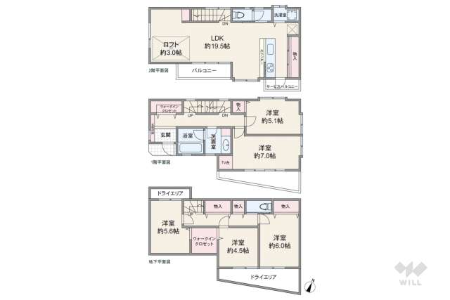 世田谷区岡本1丁目 一戸建て:間取り図面