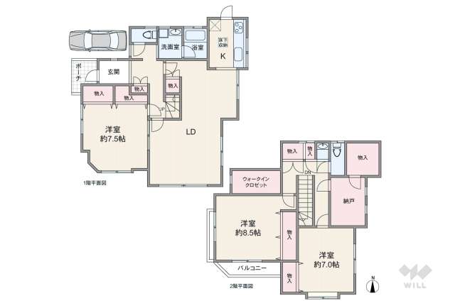 宝塚市中山桜台5丁目 一戸建て:間取り図面