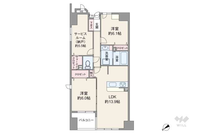 イトーピア長堀橋シエルクレール:間取り図面