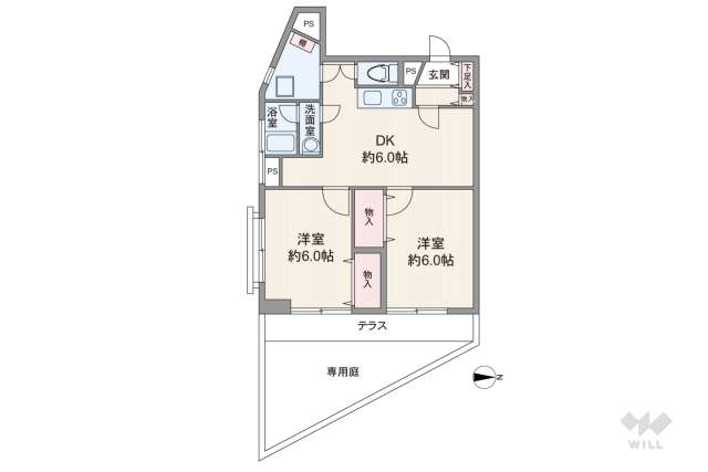 駒留マンション:間取り図面