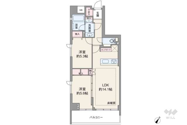 朝日シティパリオ島津山:間取り図面