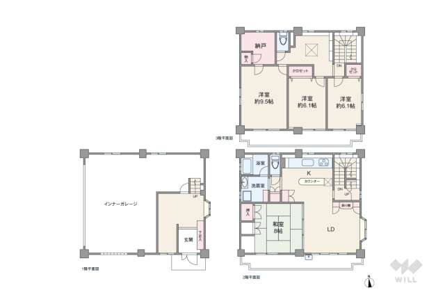 春日井市勝川町西1丁目 一戸建て:間取り図面