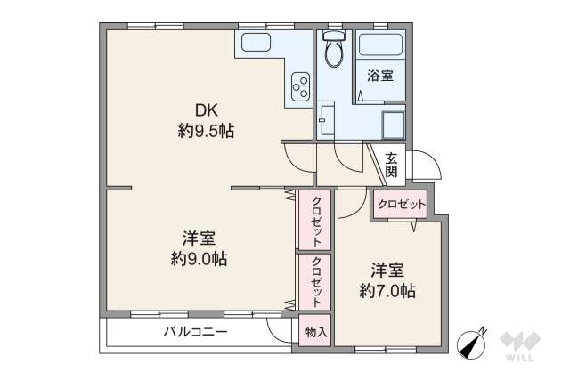 渦ヶ森コーポ1号館:間取り図面