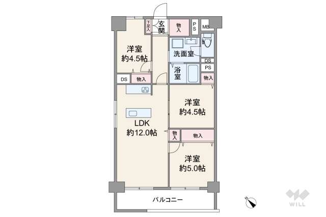川口ハイツ（川口4丁目）:間取り図面