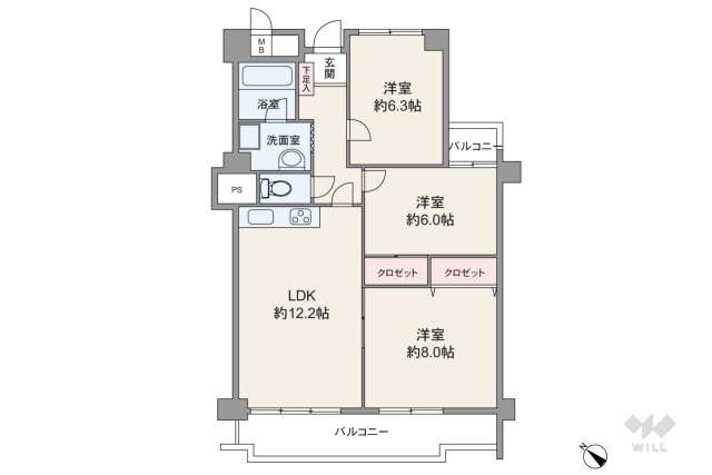 コドミニオン瑞穂A棟:間取り図面