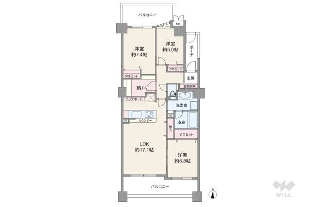 ヒルズ久が原壱番館:間取り図面