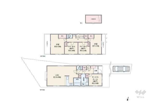 大田区東馬込2丁目 一戸建て:間取り図面