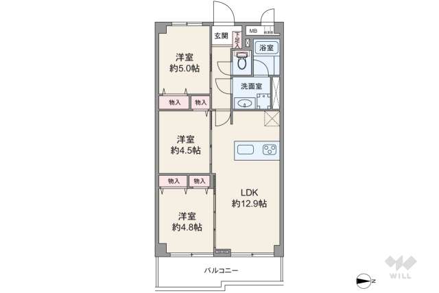 パシフィック馬事公苑前2号棟:間取り図面