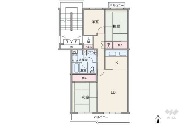 光が丘パークタウンゆりの木通り北6号棟:間取り図面
