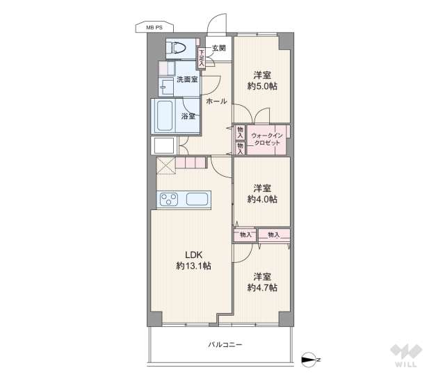 レック東多摩川スカイハイツ2号館:間取り図面