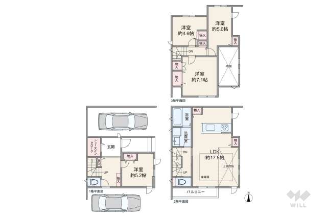 名古屋市北区成願寺1丁目 一戸建て:間取り図面