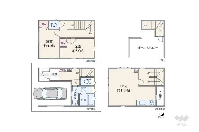 台東区松が谷2丁目 一戸建て:間取り図面