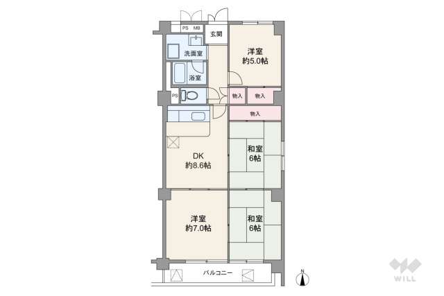 仲田ハイツ:間取り図面