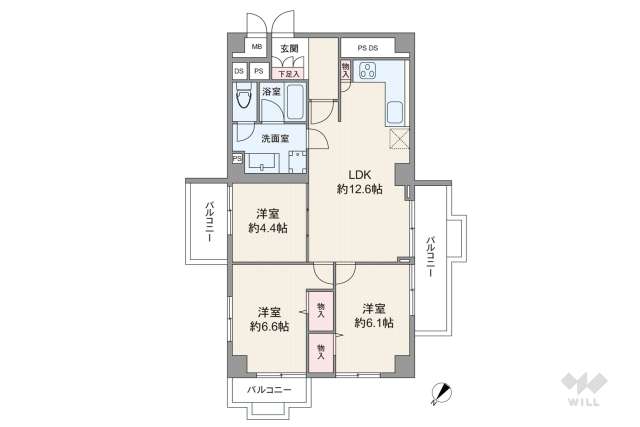 ライオンズマンション経堂第2:間取り図面