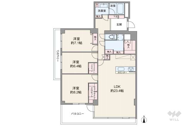 中落合シティハウス:間取り図面
