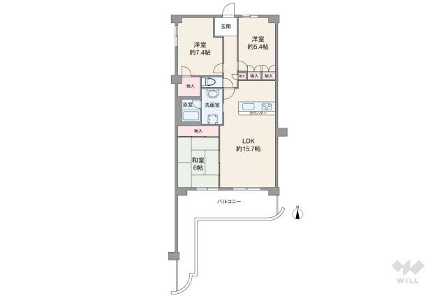 ディオ・フェルティ雲雀丘:間取り図面