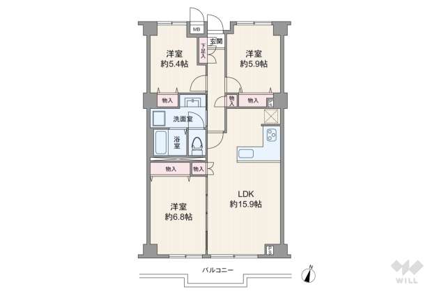 宮前平コルナス:間取り図面