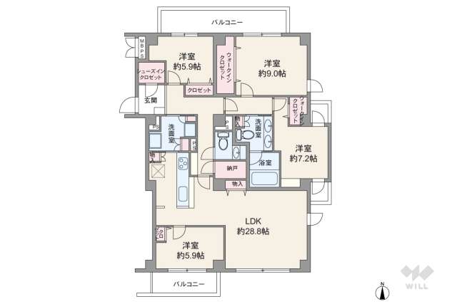 経堂パークマンション:間取り図面