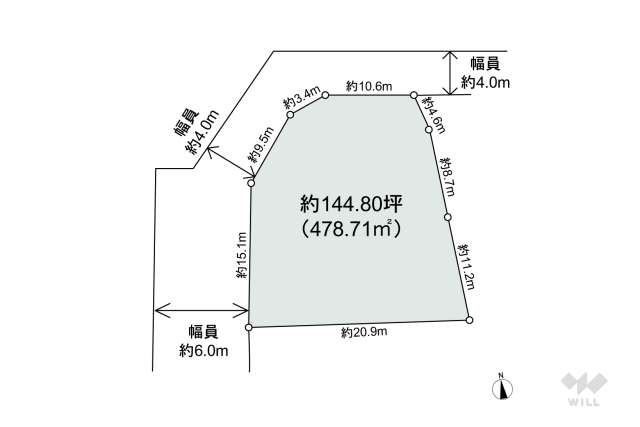 宝塚市花屋敷松ガ丘 土地:間取り図面